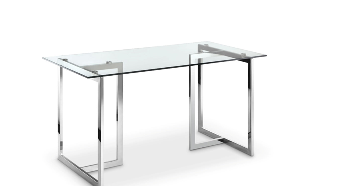 Small Executive Desk Glass and Chrome 1400mm - LVO-5001